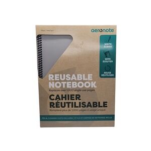 Aeronote Reusable Notebook 8.5x11 Lined 32 Pages with Pilot FriXion Pen & Cloth